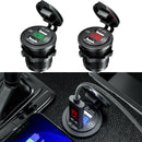 2x 12-24V Dual USB Charger Adapter Socket Car Charger Adapter With touch Switch