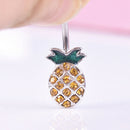 Pineapple Steel Navel Rings Crystal BellyButton Ring Bar Body Piercing JewelryBX
