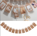 1-12 Months Baby 1st Birthday Photo Frame Shower Bunting Banner Party Decor DIY