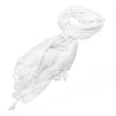 Winter Women Pashmina Shawl Tassel Scarf Fringes white