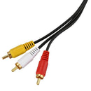 Triple 3 RCA Male to Male Audio Video DVD TV AV Cable 4.6M Long Black