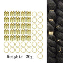 50Pcs Hair Coil Dreadlocks,Including 25 Hair Braid Rings Hair Coil Dreadloc