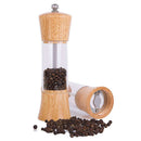 Pepper Grinder Wood Body Clear Acrylic Window Manual Pepper Mill with Ceram F3H7