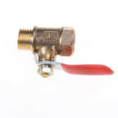 1/4'' Brass Ball Valve Male Threaded Shut-Off Drain PT Gas Air Fluid Red HandlME