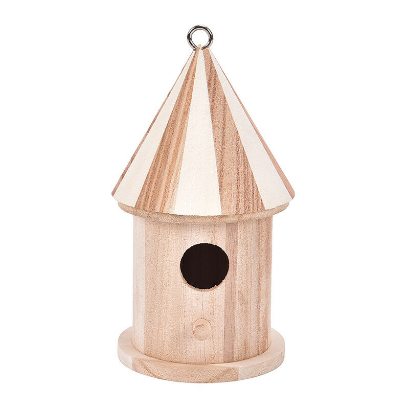 Wooden Bird House Birdhouse Hanging Nest Nesting Box W/ Hook Home Garden Decor3c