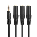 3.5mm 3-Pole Plug to 3 Way Stereo Audio Headphone Splitter Adapter Cable A