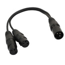 MagiDeal 2Pack XLR 3Pin Male to Dual Female Audio Mic Cable Connector 1ft