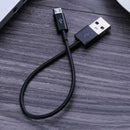 Short Quick Charge USB Data Charging Cable for Android Mobile Phone(Black)
