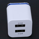 Universal EU Plug 2.1A 2 Port USB Double Charging Adapter USB Charger A