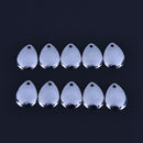 10pcs Fishing Flattie Attractor Spinner Blades Smooth Nickel Spoons Plaic NMTE