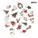 20Pcs/Set Enamel Mixed Christmas Charms Pendant Crafts For DIY Jewelry Making AU