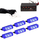 Car 6X 3 LED Blue Strobe Emergency Flashing Police Warning Lamp Grill Lig AJX