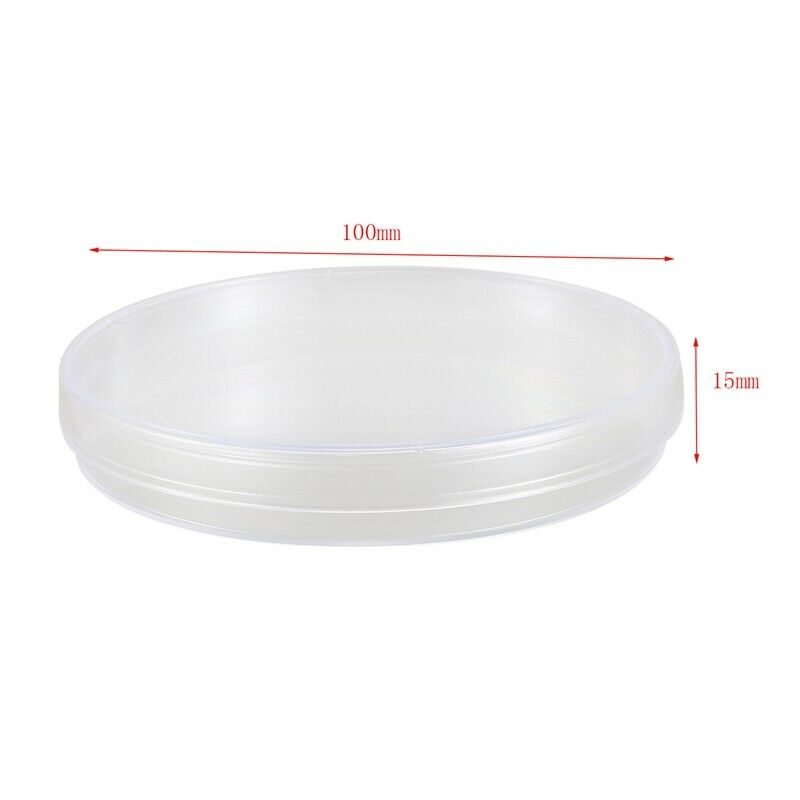 20 Pack Sterile Plastic Petri Dishes, 100mm Dia x 15mm Deep, with Lid M6T3