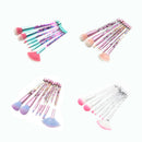 New 7Pcs Glitter Liquid Handle Makeup Brush Set Foundation Blending Power E L2M6