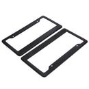 2pcs Carbon Fiber Pattern Car License Plate Frames Tag Covers (Black)