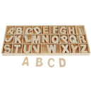 156Pcs Set Wooden Craft Letters with Storage Tray - Unpainted Wood Alphabets