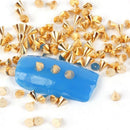 Nail Art Decoration 100pcs 3*3mm Cone Metalic Golden Color Spike Studs Nail M3Y4