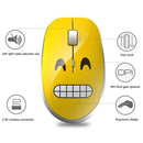 Wireless Mouse Cartoon Emotion 2 Buttons 12.4GHz 1000DPI USB Mute Optical Mice