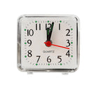 Mini Square Quartz Clock Travel Alarm Clock Bedroom Home Table Clock White