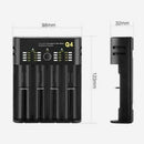 4 Slots 18650 Battery Charger USB Independent Smart Charging Dock Adapter Device