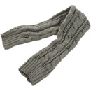 Fashion Lady Arm Warmers Pattern Knitting Wool Fingerless Gloves - Light graS6M7