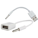 2 Pcs. Car Radio Adapter 3.5mm Jack (AUX) Audio To USB Socket 2.0 - White