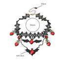 Halloween Lace Choker Necklace Bat Gem Neck Chains Women Statement Jewelry