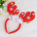 Christmas Bell Feather Decorations Antlers Christmas Headband Party (Red)
