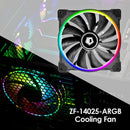 ZF-14025-ARGB PWM PC Case Fan Dual Ring Addressable RGB LED Cooling Fan A