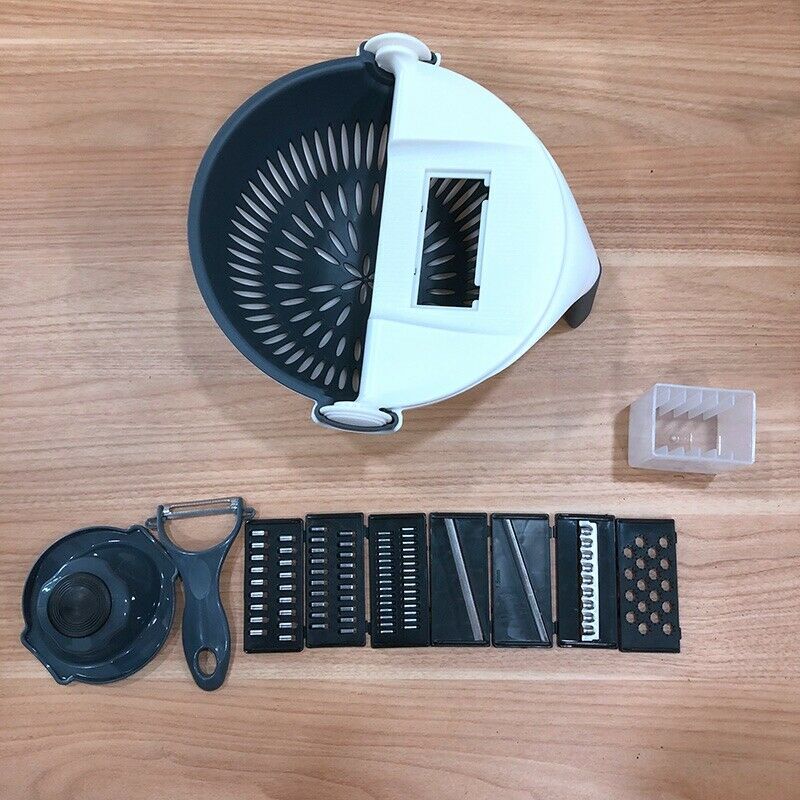 Magic Rotate Vegetable Cutter with Drain Basket Multi-Functional Kitchen Ve C2F4