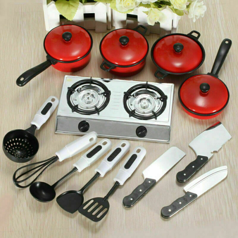 13pcs Utensils Food Dishes Kid Child Play House Kitchen Cooking Cookware G8 A5Z1