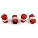 Car Red Anodized Aluminum Tire Wheel Air Pressure Valve Stem Cap Cover Practical