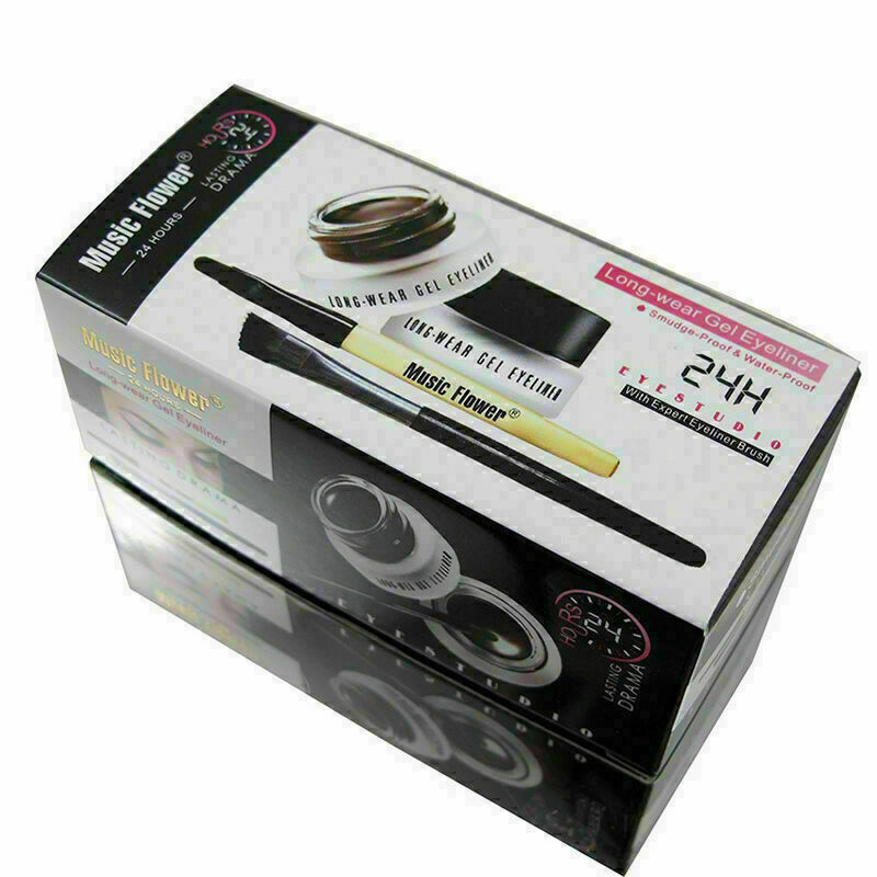 2 in 1 Brown + Black Gel Eyeliner Make Up Waterproof and Smudge-proof Set D G9E6