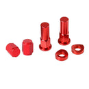 4 Piece CNC Wheel Lock Nuts And Tire Valve Head Caps 4 Red For Motorcycles