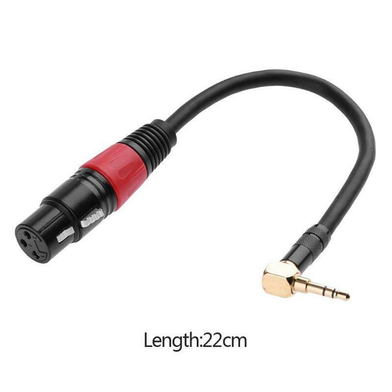 0.2m 90 Degree 3.5mm 1/8 Inch Trs Male To XLR 3pin Female Audio Cable Micro