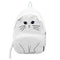 Women Canvas Lovely Cute Cartoon Cat Backpack Students School Bag(White)