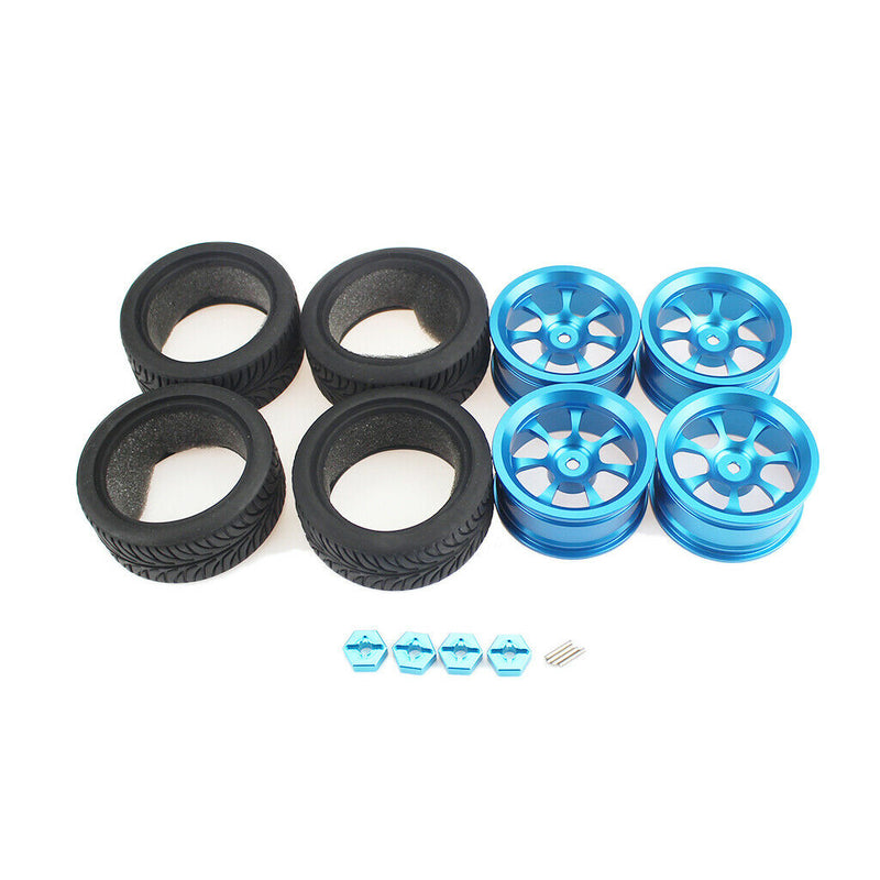 RC 12mm Wheel Hex Hub Rubber Tire Set for WLtoys 144001 124018 124019 RC Car