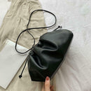 Fashion Women Shoulder Crossbody Bag PU Leather Solid Color Clutch (Black) SN9F