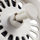Food Waste Stopper Spin Lock Sink Drain Strainer 3.1" Dia White Black Plast H5S3