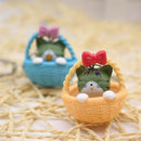 Cartoon Basket Cat  Keychain Pendant Keyring Gift  Bag Purse Key Chain Jewelr BX
