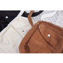 Winter Women Corduroy Flap Bag Female Canvas Zipper Shoulder & Crossbody Ba
