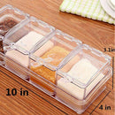 Kitchen Gourmet Acrylic Seasoning Box with 4 Serving Spoons, Nice Design fo J1H9