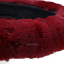 Soft Plush Winter Warm Car Auto Steering Wheel Cover Grips Protector Wine Red