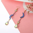 Beautiful Betsey Johnson Fashion Jewelry Blue moon&star earrings jewely X9V4