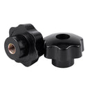 2 Pcs M10 Female Thread Nuts 50mm Plastic Star Head Clamping Knob Grip