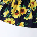 Kids Dresses For Girls Summer Sunflower Dress Sleeveless Flower Print Bow D V9K3