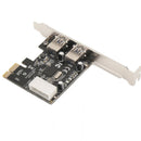2-Port USB 3.0 PCI-Express PCIe Adapter Controller Card Low Profile 4-Pins New