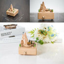 Wooden Musical Box Featuring Mountain Tunnel With Small Moving Magnetic Tra