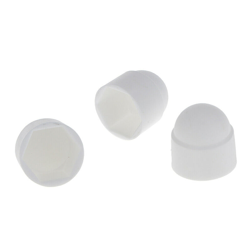 10 Pcs M12 18x23mm White Dome Bolt Nut Protection Cap Cover for Hexagon Screw