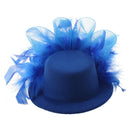 mini organza spring hat hair clip Blue J7F3
